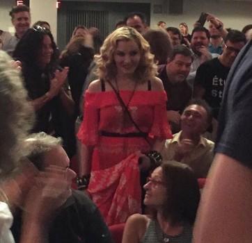 Singer Madonna surprised 400 fans at the 25th anniversery screening of the 1991 documentary film 