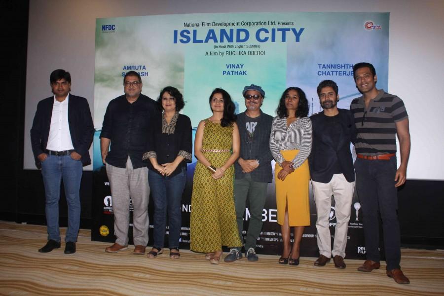 Bollywood movie Trailer launch of film Island City,Island City Trailer Launch,Vinay Pathak,Amruta Subhash,Tannishtha Chatterjee,Samir Kochhar,Island City Trailer,Island City Trailer Launch pics,Island City Trailer Launch images,Island City Trailer Launch photos,Island Ci