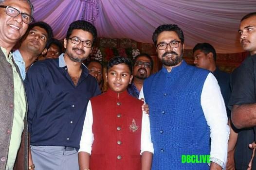Vijay, Sivakarthikeyan, Chiranjeevi, Keerthy Suresh at Raadhika Sarathkumar's daughter Rayane wedding.