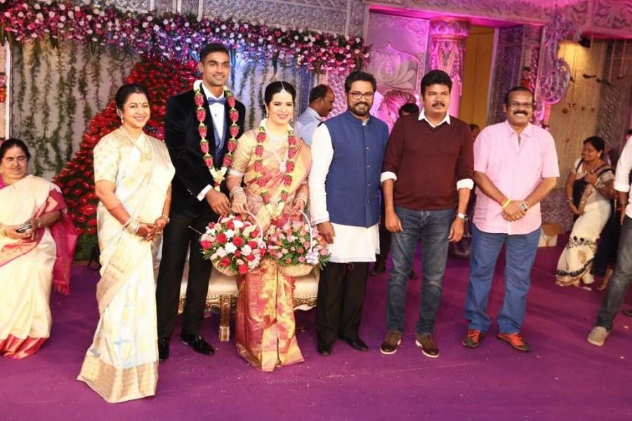 Vijay, Sivakarthikeyan, Chiranjeevi, Keerthy Suresh at Raadhika Sarathkumar's daughter Rayane wedding. Vijay,Sivakarthikeyan,Chiranjeevi,Keerthy Suresh,Raadhika Sarathkumar,Raadhika Sarathkumar daughter,raadhika sarathkumar daughter marriage,Rayane wedding pics,Rayane wedding images,Rayane wedding photos