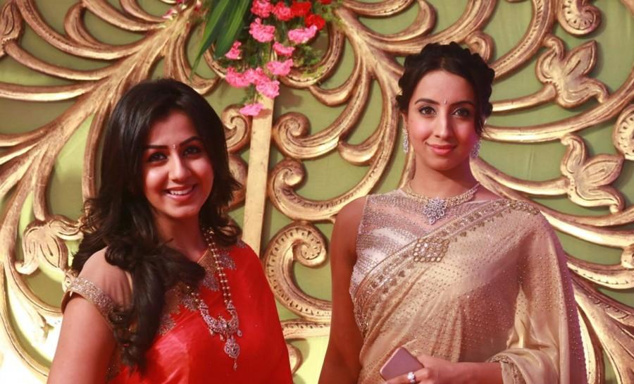 Actress Radhika Sarathkumar's daughter Rayanne Hardy and Abhimanyu Mithun Wedding held in Chennai on Aug 28. Celebs like Suriya, Jyothika, Vijay, Chiyaan Vikram, Chiranjeevi, Prabhu, Ramki, Kalpathi S. Aghoram, P Bharathiraja, Suhasini Manirathnam, Archana Kalpathi, K Bhagyaraj, Sasikala Natarajan, Vairamuthu, Poornima, Vadivukarasi, AVM Saravanan, Gayathri Raguram, Vidyullekha Raman, Uma Padmanabhan, Nina Reddy, Sripriya, Preetha Hari, Radha, Rajkumar Sethupathy, Dhansika, Ambika, Sanjana, Nikki Galrani, Rajasekhar, Jeevitha, V. Narayanasamy, KT Kunjumon, Keerthy Suresh, Senthil, P Vasu, Arjun, Jeeva, Shankar, Aishwarya, A Venkatesh and others wished the couples. Suriya,Jyothika,Sasikala Natarajan,Puneeth Rajkumar,Rayanne Hardy Marriage,Rayanne Hardy wedding,Vijay,Chiyaan Vikram,Chiranjeevi,Prabhu,Ramki,K Bhagyaraj,Sasikala Natarajan,Vairamuthu,Poornima,Vadivukarasi,Gayathri Raguram,Vidyullekha Raman,Uma Padmanabh