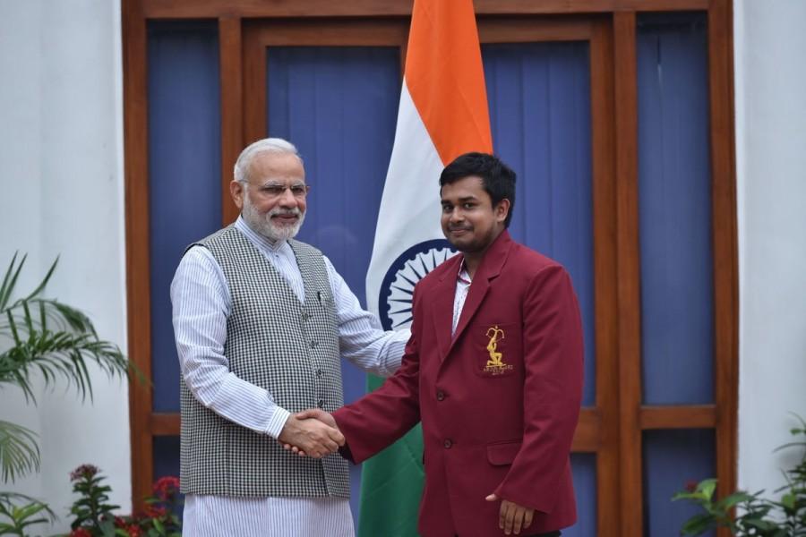 Prime Minister Narendra Modi met Rio Olympics silver medallist P.V. Sindhu and bronze medal winner Sakshi Malik at his residence here on Sunday. National Sports Day,National Sports Day 2016,PM Narendra Modi,Narendra Modi,Narendra Modi meets P.V. Sindhu,Sakshi Malik,Dipa Karmakar,Narendra Modi meets Sakshi Malik,Narendra Modi meets Dipa Karmakar