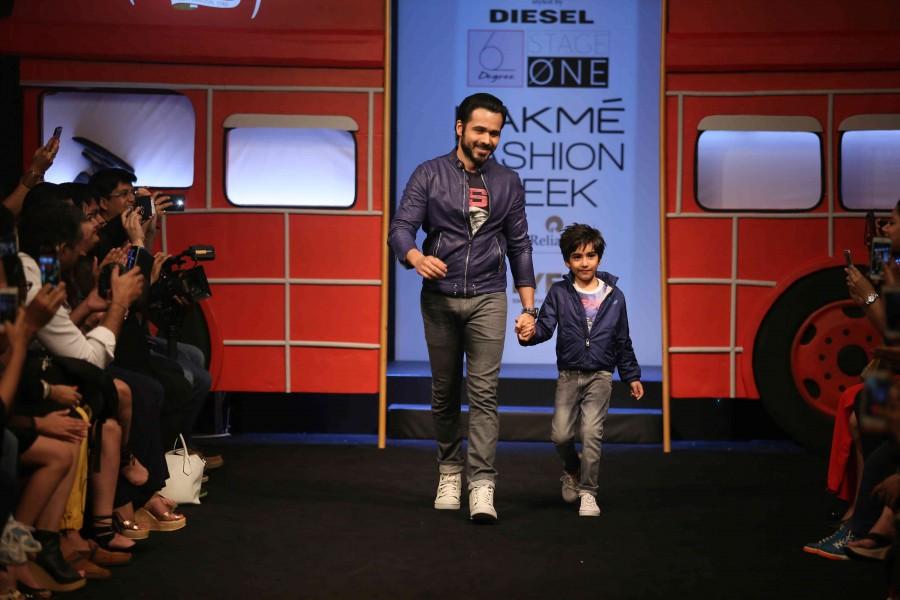 Bollywood actor Emraan Hashmi walks the ramp with his son Ayaan Hashmi at the Hamleys Show in Lakme Fashion Week 2016. Emraan Hashmi,Emraan Hashmi walks the ramp with his son,Ayaan Hashmi,Emraan Hashmi son Ayaan Hashmi,Ayaan Hashmi at Lakme Fashion Week,Emraan Hashmi at Lakme Fashion Week,Lakme Fashion Week 2016,Emraan Hashmi pics,Emraan Hashmi images,Emraan Hashmi photos