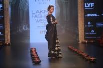Bollywood actress Dia Mirza walks for Santosh Parekh at Lakme Fashion Week 2016.