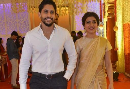 Actress Samantha and Actor Naga Chaitanya at Nimmagadda Prasad Daughter wedding.