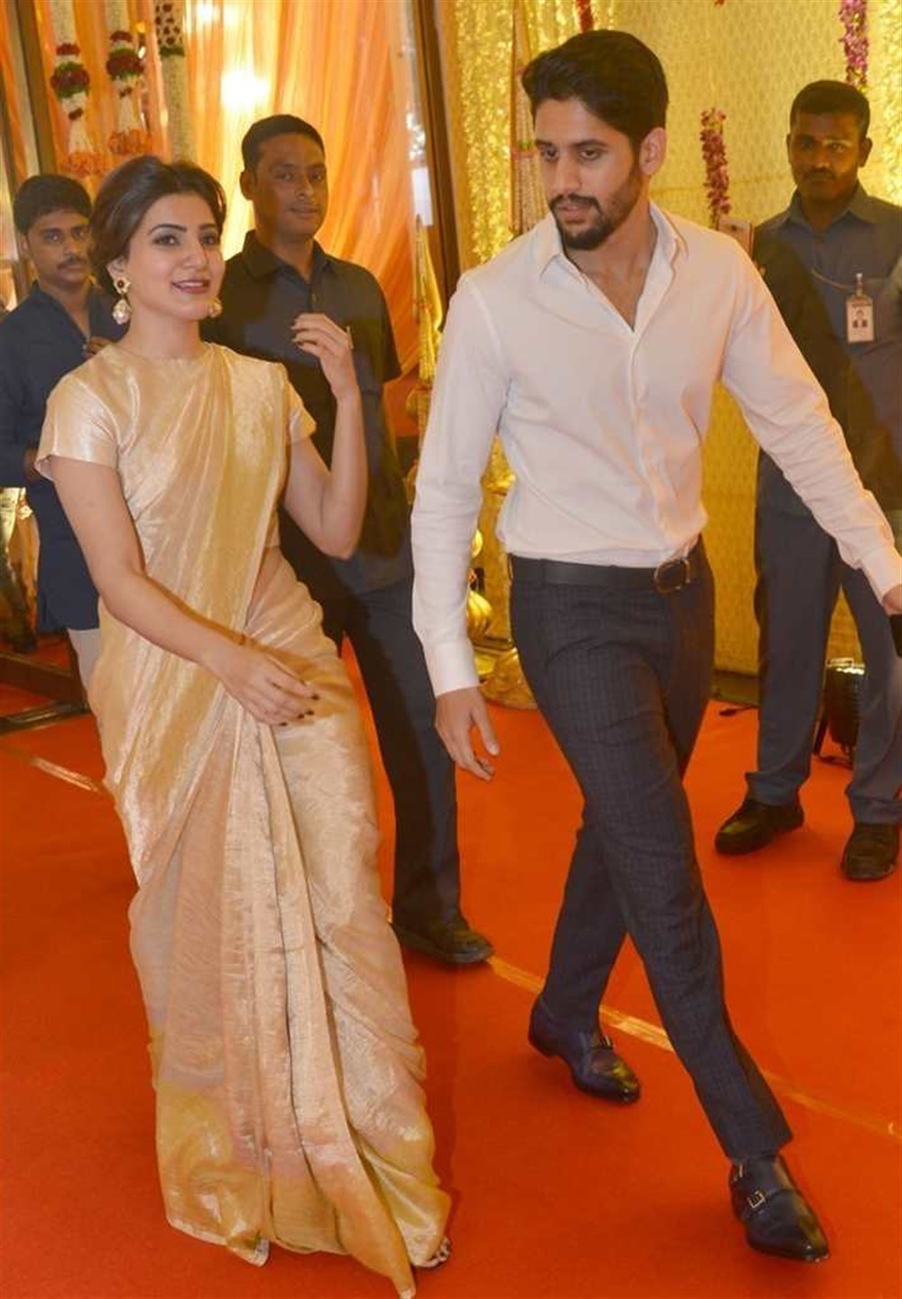 Actress Samantha and Actor Naga Chaitanya at Nimmagadda Prasad Daughter wedding. Samantha and Naga Chaitanya,Naga Chaitanya and Samantha,Naga Chaitanya Samantha,Nimmagadda Prasad Daughter wedding,Nimmagadda Prasad,Samantha with Naga Chaitanya,Naga Chaitanya with Samantha