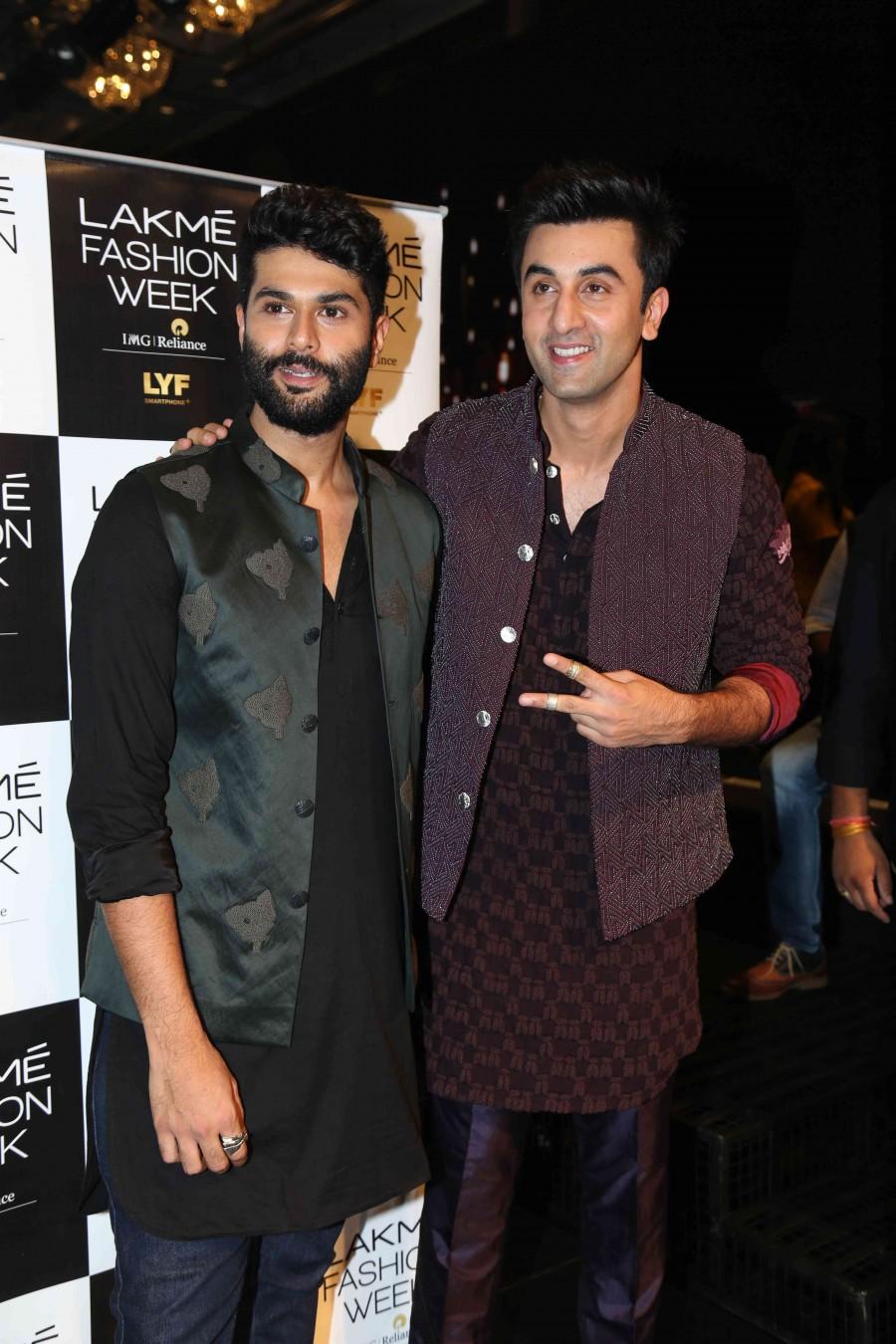 Bollywood actor Ranbir Kapoor, Arjun Kapoor and actress Shraddha Kapoor walk for Kunal Rawal at Lakme Fashion Week 2016. Ranbir Kapoor,Arjun Kapoor,Shraddha Kapoor,Kunal Rawal,Lakme Fashion Week 2016,Lakme Fashion Week,LFW,LFW 2016