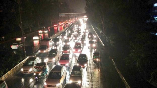 Heavy rains on Wednesday morning caused waterlogging in many areas and massive traffic jams here, leading to people stuck on the roads.