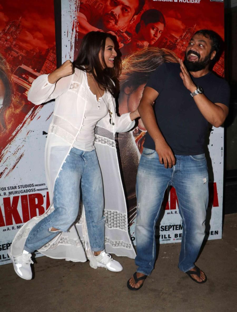 Bollywood movie Akira special screening held last night at Sunny Super Sound. Celebs like Sonakshi Sinha, Poonam Sinha, Anurag Kashyap, Kanan Gill, Shibani Dandekar, Punit Malhotra, Sanjay Kapoor, Krishika Lulla, David Dhawan, Karuna Dhawan, Poonam Sinha, Bhushan Kumar and other graced the event. Akira special screening,Akira movie special screening,Akira,Sonakshi Sinha,Anurag Kashyap,Shibani Dandekar,Sanjay Kapoor,Karuna Dhawan,Akira special screening pics,Akira special screening images,Akira special screening photos,Akira special screening still