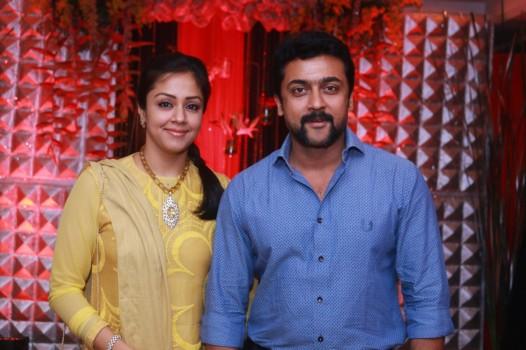 Rajkumar & Sripriya's 25th Wedding Anniversary event held in Chennai. Celebs like Suriya, Jyothika, Sivakarthikeyan, Vijay Sethupathi, R. Sarathkumar, Raadhika Sarathkumar, Manobala, Rahman, Riyaz Khan, Dhananjayan, Kushboo, Nitin Kapoor, Jayasudha, Rayanne Hardy, Jayapradha, Rahul Sarathkumar, Abhimanyu Mithun and others graced the event.