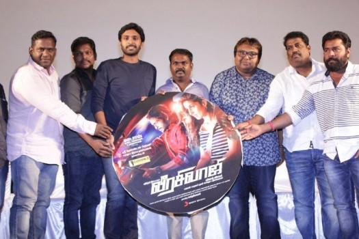 Tamil movie Veera Sivaji audio launched in Chennai. Celebs like Vikram Prabhu, Robo Shankar, Music composer D. Imman, Yogi Babu and others graced the event.