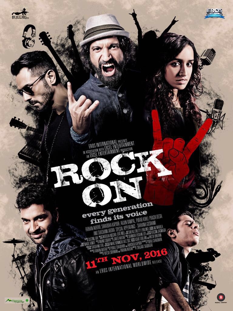 Farhan Akhtar, Arjun Rampal, Purab Kohli, Shraddha Kapoor's Rock On 2 first look poster revealed. Rock On 2,bollywood movie Rock On 2,Rock On 2 first look,Rock On 2 first look poster,Rock On 2 poster,Farhan Akhtar,Arjun Rampal,Purab Kohli,Shraddha Kapoor
