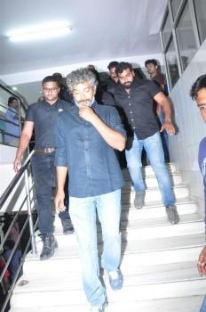 S. S. Rajamouli watches Jr Ntr's Janatha Garage movie.