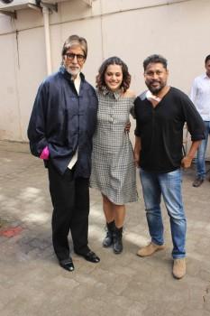 Bollywood actor Amitabh Bachchan, Taapsee Pannu, Malaika Arora Khan spotted at Mehboob Studio, Bandra West in Mumbai.