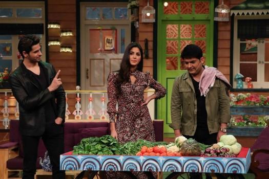Bollywood actor Sidharth Malhotra and actress Katrina Kaif promote Baar Baar Dekho movie on the sets of The Kapil Sharma Show.