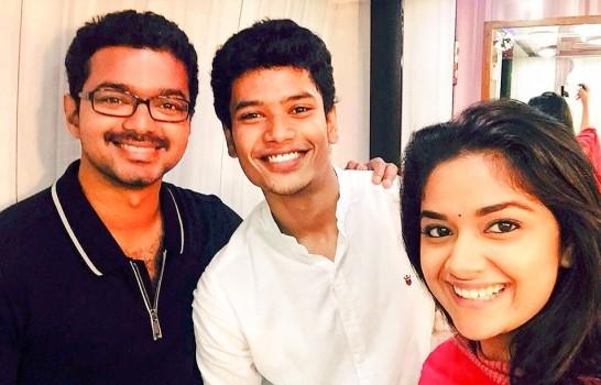 Vijay 60 is an upcoming Tamil action thriller movie written, directed and produced by Bharathan. The film stars Vijay and Keerthy Suresh in the lead role, while Aparna Vinod, Papri Ghosh, Sathish, Rajendran, Jagapathi Babu, Daniel Balaji, Mime Gopi, Harish Uthaman, Sharath Lohitashwa, Sreeman, Y.G. Mahendra, Vijayaraghavan, Sugunthan, Prabhu in a cameo, Santhanam, Baby Monika Siva and Roshan Basheer appears in the supporting role. The songs and background score for the film are composed by Santhosh Narayanan.
