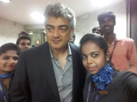 Actor Thala Ajith snapped at Abu Dhabi Airport for 'Thala 57' shooting.