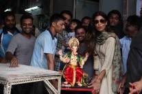 Bollywood actress Shilpa Shetty and Raj Kundra celebrate Ganesh festival.