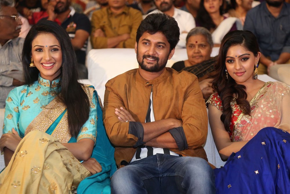 Telugu movie Majnu Audio Launch held in Hyderabad. Celebs like Nani, Priya Shri, Dil Raju, Anu Emmanuel, Geetha Golla, Virinchi Varma, Gopi Sunder, P. Kiran, Ramajogayya Sastry, Raj Tarun, Nallamalupu Bujji, BVSN Prasad, Gemini Kiran, Srinivas Avasarala, Maruthi and others graced the event. Majnu audio launch,Majnu audio,Majnu,Majnu music launch,Majnu music,Nani,Anu Emmanuel,Priya Shri,Majnu audio launch pics,Majnu audio launch images,Majnu audio launch photos,Majnu audio launch stills,Majnu audio launch pictures