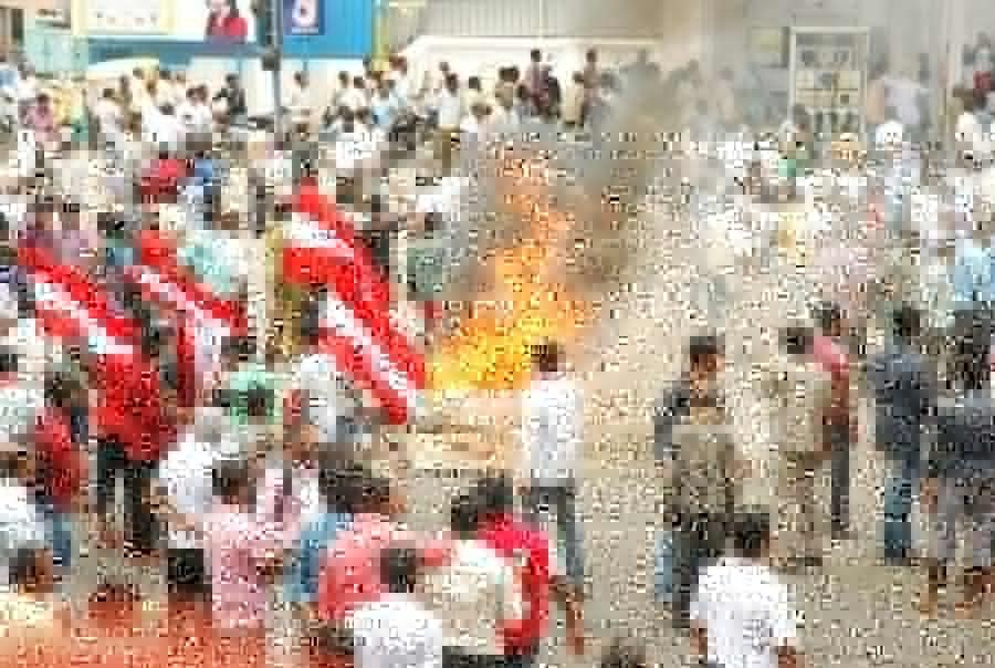 A day-long protest shutdown is being observed at Mandya town in Karnataka against releasing of Cauvery river water to Tamil Nadu on the Supreme Court's directive to the state government. The district authority was forced to declare holiday for schools and colleges in the town, about 100 km from here, due to protesters staging massive rallies and demonstrations, blocking vehicular traffic on the Bengaluru-Mysuru state highway. Cauvery water row,Cauvery row,Cauvery water dispute,cauvery water to tamil nadu,Kauvery,Cauvery water,Bengaluru-Mysuru highway blocked,highway blocked