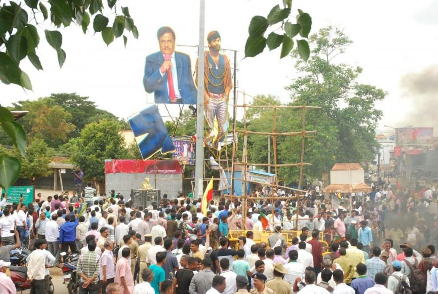 A day-long protest shutdown is being observed at Mandya town in Karnataka against releasing of Cauvery river water to Tamil Nadu on the Supreme Court's directive to the state government. The district authority was forced to declare holiday for schools and colleges in the town, about 100 km from here, due to protesters staging massive rallies and demonstrations, blocking vehicular traffic on the Bengaluru-Mysuru state highway. Cauvery water row,Cauvery row,Cauvery water dispute,cauvery water to tamil nadu,Kauvery,Cauvery water,Bengaluru-Mysuru highway blocked,highway blocked