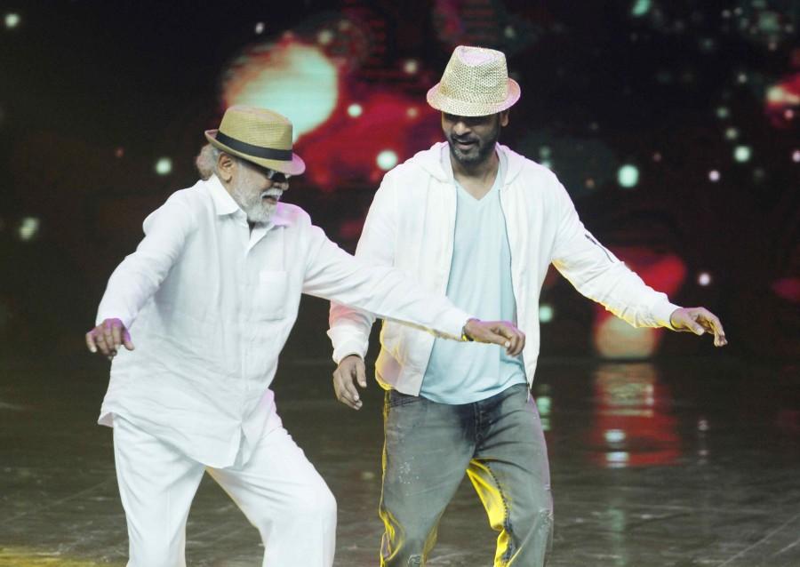 Bollywood actor Prabhu Deva and Sonu Sood on the sets of dance reality show Dance + 2. Prabhu Deva,Sonu Sood,Prabhu Deva on dance reality show Dance + 2,Dance + 2,Prabhu Deva & Sonu Sood on Dance + 2 TV Show,Prabhu Deva and Sonu Sood