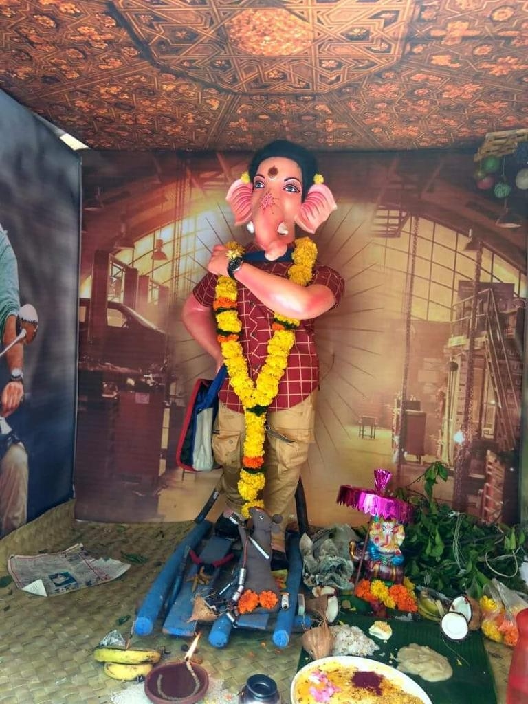 Ganesha idols inspired by looks of Ajith, Pawan Kalyan, Jr Ntr. Ganesha,Lord Ganesha,Ganesha Chaturthi,ganesh chaturthi,Ajith,Pawan Kalyan,Jr Ntr,Ajith Ganesha idol,Pawan Kalyan Ganesha idol,Jr Ntr Ganesha idol,Ganesha idol desigs