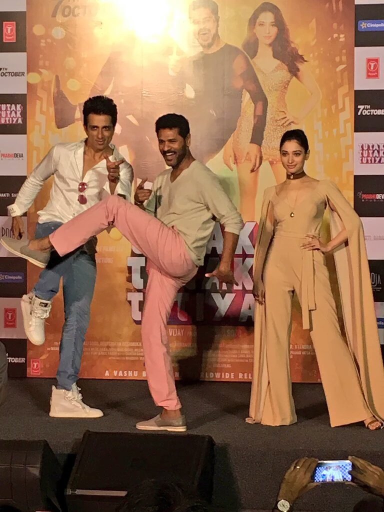 Actor Prabhu Deva, Sonu Sood, Tamannaah Bhatia at Tutak Tutak Tutiya Trailer Launch. Prabhu Deva,Sonu Sood,Tamannaah Bhatia,Tutak Tutak Tutiya Trailer Launch,Tutak Tutak Tutiya Trailer,Tutak Tutak Tutiya Trailer Launch pics,Tutak Tutak Tutiya Trailer Launch images,Tutak Tutak Tutiya Trailer Launch photos,Tutak Tutak Tutiya Trailer Launch