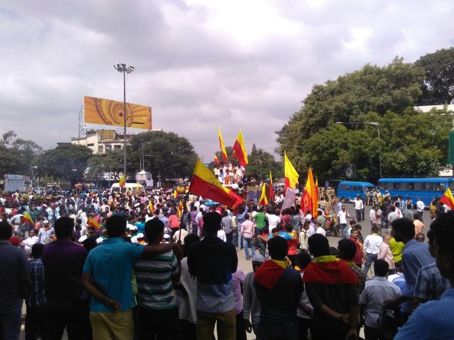 Karnataka is protesting the state government's release of Cauvery river water to Tamil Nadu, based on a Supreme Court directive, with a shut down on Friday. Cauvery water row,Cauvery water,Karnataka Bandh shuts down Bengaluru,Karnataka Bandh,Bengaluru,Tamil Nadu,Karnataka Bandh pics,Karnataka Bandh images,Karnataka Bandh photos,Karnataka Bandh stills,Karnataka Bandh pictures