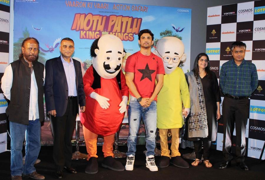 Actor Sushant Singh Rajput on Thursday launched the trailer of upcoming 3D stereoscopic animated film Sushant Singh Rajput,Motu Patlu - King Of Kings,Motu Patlu - King Of Kings trailer,Motu Patlu,Motu Patlu trailer,Motu Patlu trailer launch,Motu Patlu trailer launch pics,Motu Patlu trailer launch images,Motu Patlu trailer launch photos,Motu Patlu trailer
