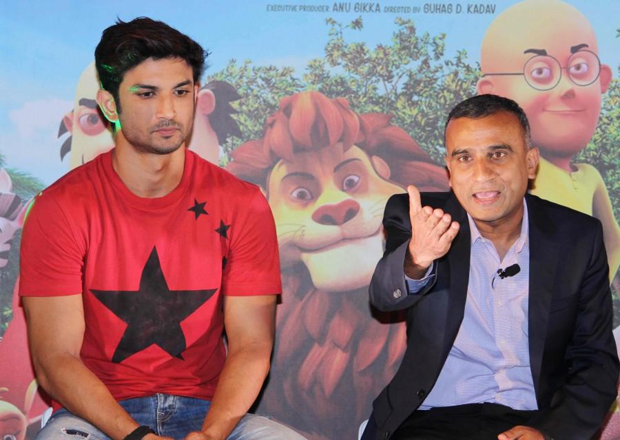 Actor Sushant Singh Rajput on Thursday launched the trailer of upcoming 3D stereoscopic animated film Sushant Singh Rajput,Motu Patlu - King Of Kings,Motu Patlu - King Of Kings trailer,Motu Patlu,Motu Patlu trailer,Motu Patlu trailer launch,Motu Patlu trailer launch pics,Motu Patlu trailer launch images,Motu Patlu trailer launch photos,Motu Patlu trailer