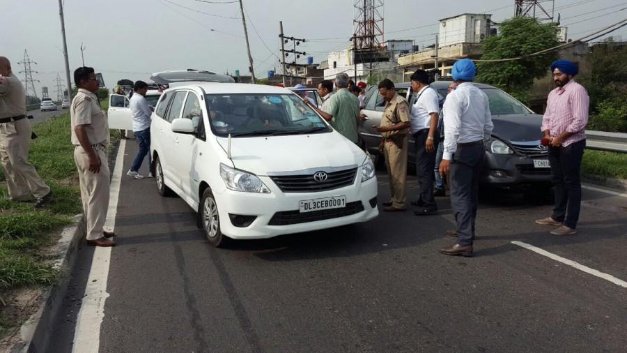 Delhi Chief Minister and AAP convener Arvind Kejriwal's car was involved in a minor accident on Friday near Jalandhar on the second day of his Punjab tour, police said. Delhi Chief Minister,Arvind Kejriwal,Arvind Kejriwal car,Arvind Kejriwal car accident in Punjab,Arvind Kejriwal car accident,Arvind Kejriwal car accident pics,Arvind Kejriwal car accident images,Arvind Kejriwal car accident photos,Arvind Kejriwal car acci