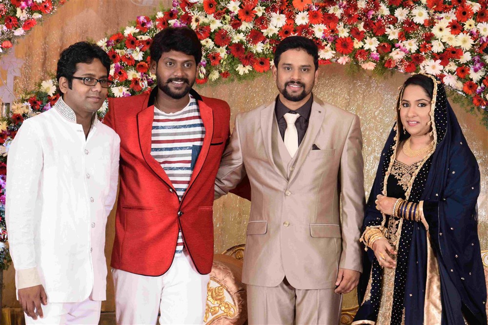 Chennai Social activist Abdul Ghani Wedding Reception held in Chennai. Celebs like Sivakumar, Ilayaraja, Karthik Raja, Lakshmy Ramakrishnan, Nassar, Aari, Vasanth, Palam Kalyanasundaram, Vivek, Regeena Jeppiaar, VGP Santhosham, Vijay Kumar IAS, Karthick Srinivasan, Sagayam IAS, Lakshmi, Honorable justice Valinayagam, Devasagayam IAS, R. Nataraj IPS, Apsara Reddy and others graced the event. Sivakumar,Lakshmy Ramakrishnan,Ilayaraja,Karthik Raja,Abdul Ghani,Abdul Ghani wedding,Abdul Ghani wedding Reception,Abdul Ghani marriage