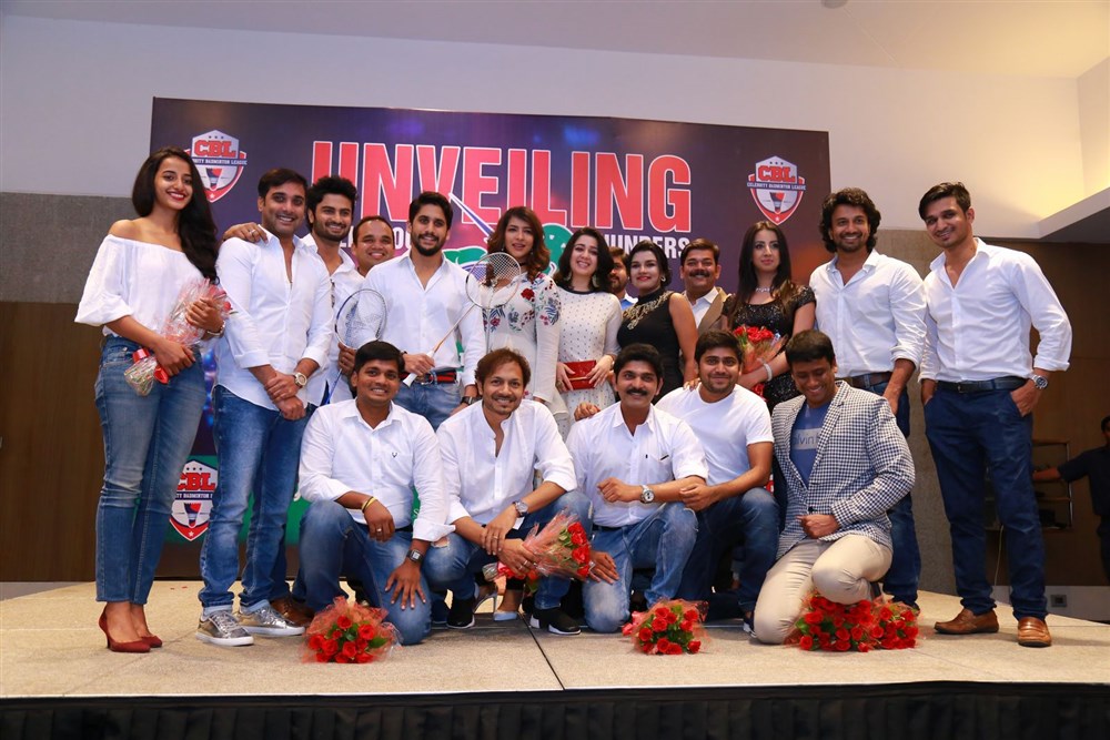 Tollywood Thunder – Celebrity Badminton League franchise launch event held at Hyderabad.Celebs like Naga Chaitanya, Charmi, Lakshmi Manchu, Sudheer Babu, Seerat Kapoor, Tarun, Tejaswini Madivada, Sanjana Galrani, Nandini Vijay, Apoorva Srinivasan, Hemachandran and others graced the event. Tollywood Thunder Franchise Launch,Tollywood Thunder Franchise,Naga Chaitanya,Charmi,Lakshmi Manchu,Sudheer Babu,Seerat Kapoor,Tarun,Tejaswini Madivada,Sanjana Galrani,Nandini Vijay,Apoorva Srinivasan,Tollywood Thunder Franchise Launch pics,Tollywood Thun