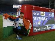India's Devendra Jhajharia bettered his own world record to win gold in the men's javelin throw F46 event at the 2016 Rio Paralympics.