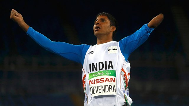 India's Devendra Jhajharia bettered his own world record to win gold in the men's javelin throw F46 event at the 2016 Rio Paralympics. Devendra Jhajharia,Javelin thrower Devendra Jhajharia,Devendra Jhajharia world record,devendra jhajharia paralympics,Devendra Jhajharia wins gold,Rio Paralympics,Paralympics,Paralympics 2016,Javelin throw