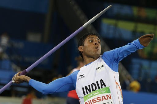 India's Devendra Jhajharia bettered his own world record to win gold in the men's javelin throw F46 event at the 2016 Rio Paralympics. Devendra Jhajharia,Javelin thrower Devendra Jhajharia,Devendra Jhajharia world record,devendra jhajharia paralympics,Devendra Jhajharia wins gold,Rio Paralympics,Paralympics,Paralympics 2016,Javelin throw