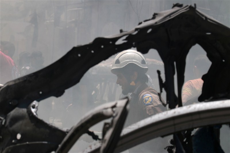 Volunteers of Syria's civil defense teams are often first on the scene to the chaos of civil war. White Helmets,White Helmets of Syria,Syria,civil war,Syria civil defense teams,civil defense teams