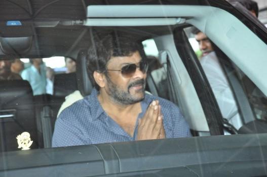 Celebs like Megastar Chiranjeevi, Boney Kapoor, Sridevi, Allu Sirish, Sunil, Raj Tarun, Ali and others snapped at Vizag Airport to attend Mohan Babu's 40 year Celebrations.