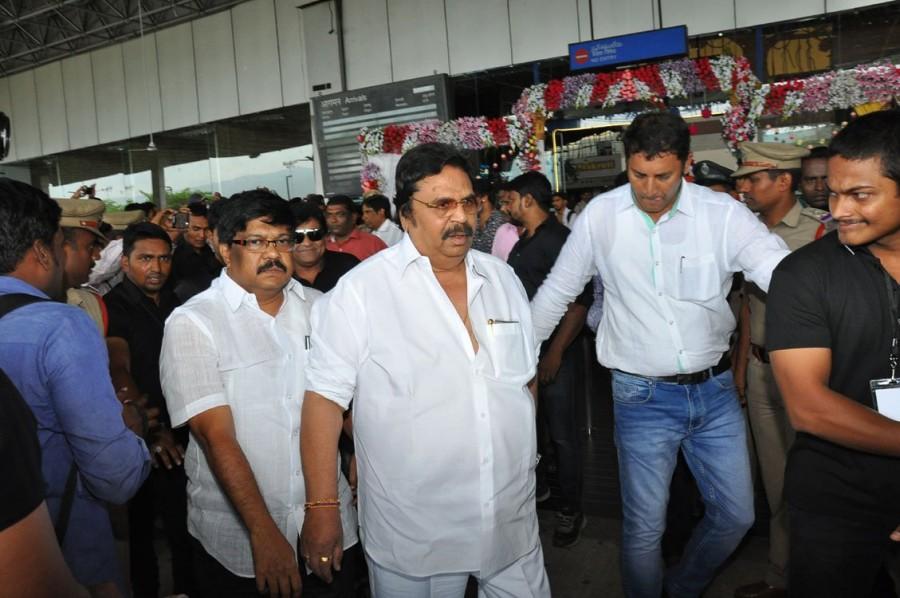 Celebs like Megastar Chiranjeevi, Boney Kapoor, Sridevi, Allu Sirish, Sunil, Raj Tarun, Ali and others snapped at Vizag Airport to attend Mohan Babu's 40 year Celebrations. Mohan Babu's Felicitation Ceremony,Mohan Babu Felicitation Ceremony,Mohan Babu,Mohan Babu 40 Celebrations,Mohan Babu 40 Years,Chiranjeevi,Boney Kapoor,Sridevi,Allu Sirish,Sunil,Ali,Megastar Chiranjeevi,MB40 Event,MB40,Raj Tarun