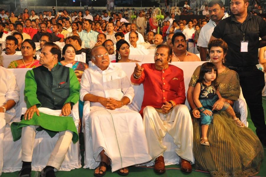 Telugu Actor Mohan Babu 40 Years Celebration event held in Vizag. Celebs like Chiranjeevi, Venkatesh, Charmi, KJ Yesudas, T Subbarami Reddy, Manchu Vishnu, Manchu Lakshmi, Manoj, Sridevi, Boney Kapoor, Dasari Narayana Rao, Allu Sirish, Brahmanandam, Sunil, Raghu Babu, Paruchuri Gopalakrishna, Ali, Posani Krishna Murali, Raja Ravindra, Pranathi Reddy, Nirmala Devi, D Suresh Babu, Viranica Manchu, Nagababu, PJ Kurien, B Gopal, Jhansi, Raj Tarun, HD Kumaraswamy, K Raghavendra Rao, Ravi Raja Pinisetty, Nikhil Siddharth, Pragya Jaiswal, Mani Sharma, Sai Dharam Tej, Allu Aravind and others graced the event. Chiranjeevi,Venkatesh,Mohan Babu 40,Mohan Babu,Mohan Babu 40 years,Chiranjeevi,Venkatesh,Charmi,KJ Yesudas,T Subbarami Reddy,Manchu Vishnu,Manchu Lakshmi,Manoj,Sridevi,Boney Kapoor,Dasari Narayana Rao,Allu Sirish,Brahmanandam,Sunil,Raghu Babu