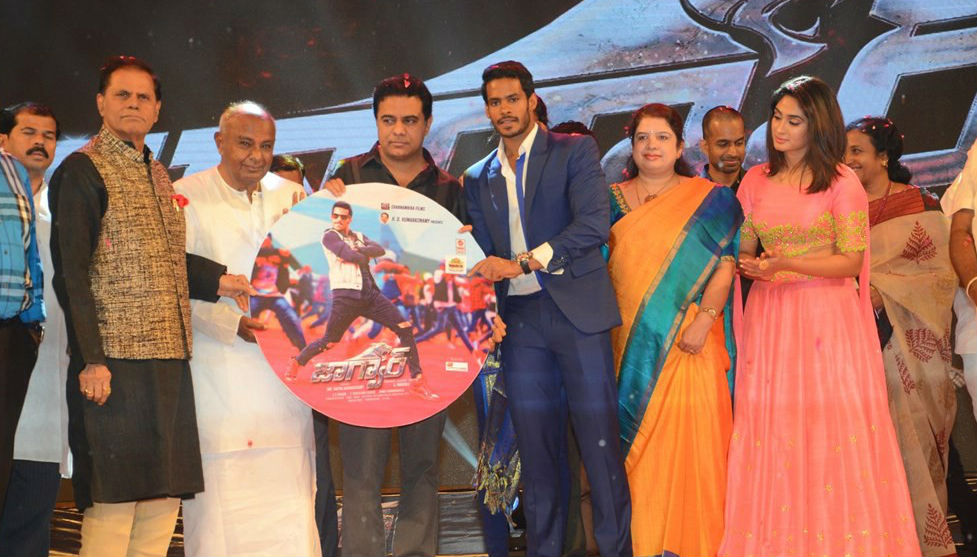 Telugu Movie Jaguar music launch held in Hyderabad. Celebs like Nikhil Kumar Gowda, Deepti Sati, HD Deve Gowda, Anitha Kumaraswamy, HD Kumaraswamy, PV Sindhu, Pullela Gopichand, Mahadev, Manoj Paramahamsa, S Thaman, Ruben, T Subbarami Reddy, KT Rama Rao, Jagapathi Babu, Brahmanandam, D Suresh Babu, KV Vijayendra Prasad, Suma, Raghu Babu, Tammareddy Bharadwaja, V. Chamundeswaranath, KL Damodar Prasad, C Kalyan, Ram Laxman, Vamsy, Ramajogayya Sastry, Chethan Kumar, Kolla Ashok Kumar and others graced the event. Jaguar Music launch,Jaguar Music,Jaguar audio,Jaguar audio launch,Jaguar audio launch pics,Jaguar audio launch images,Jaguar audio launch photos,Jaguar audio launch stills,Jaguar audio launch pictures