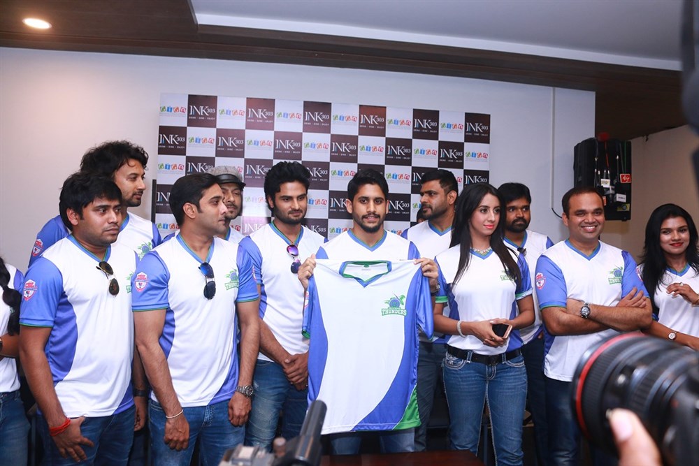 CBL (Celebrity Badminton League) Telugu Thunders Team Jersey Launch held in Chennai. Celebs like Naga Chaitanya, Sanjana Galrani, Tarun, Apoorva Srinivasan, Seerat Kapoor, Hemachandran Nandini Vijay and others graced the press meet. CBL Telugu Thunders Team Jersey,CBL Telugu Thunders,Telugu Thunders,Naga Chaitanya,Sanjana Galrani,Tarun,Apoorva Srinivasan,Seerat Kapoor,CBL Jersey Launch,CBL Jersey Launch pics,CBL Jersey Launch images,CBL Jersey Launch photos,CBL Jersey Launch stills,C