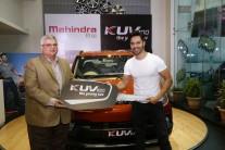 Brand Ambassador Varun Dhawan gets Mahindra KUV 100 as gift.