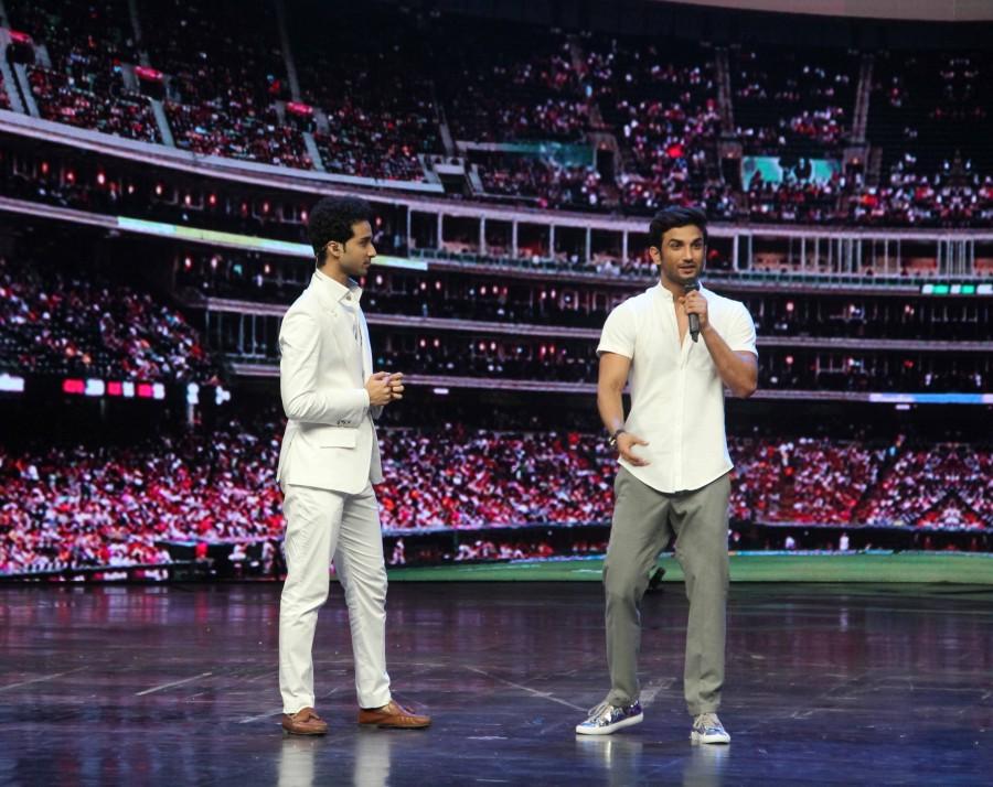 Bollywood actor Sushant Singh Rajput promotes 'M.S. Dhoni: The Untold Story' on the sets of 'Dance+'. Sushant Singh Rajput,Sushant Singh,M.S. Dhoni: The Untold Story,M.S. Dhoni: The Untold Story promotions,M.S. Dhoni: The Untold Story on Dance+,Dance+,Dance+ on the sets