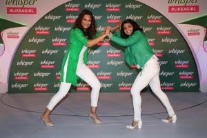 Sonakshi Sinha,Sakshi Malik,Sonakshi Sinha and Sakshi Malik,Whisper,Whisper Like A Girl and Proud Challenge,Sonakshi Sinha pics,Sonakshi Sinha images,Sonakshi Sinha photos,Sonakshi Sinha stills,Sonakshi Sinha pictures