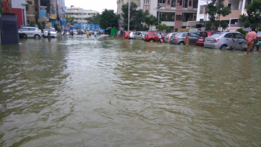 Heavy overnight rains wrecked havoc in parts of Hyderabad and its suburbs as water entered some residential areas and flooded roads. Heavy rains cause floods,Hyderabad,Heavy rain in Hyderabad,Hyderabad rainfall,Flood in Hyderabad,flooded roads in Hyderabad