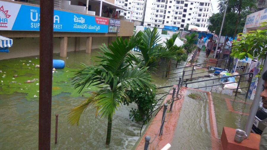 Heavy overnight rains wrecked havoc in parts of Hyderabad and its suburbs as water entered some residential areas and flooded roads. Heavy rains cause floods,Hyderabad,Heavy rain in Hyderabad,Hyderabad rainfall,Flood in Hyderabad,flooded roads in Hyderabad