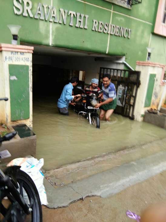 Heavy overnight rains wrecked havoc in parts of Hyderabad and its suburbs as water entered some residential areas and flooded roads. Heavy rains cause floods,Hyderabad,Heavy rain in Hyderabad,Hyderabad rainfall,Flood in Hyderabad,flooded roads in Hyderabad