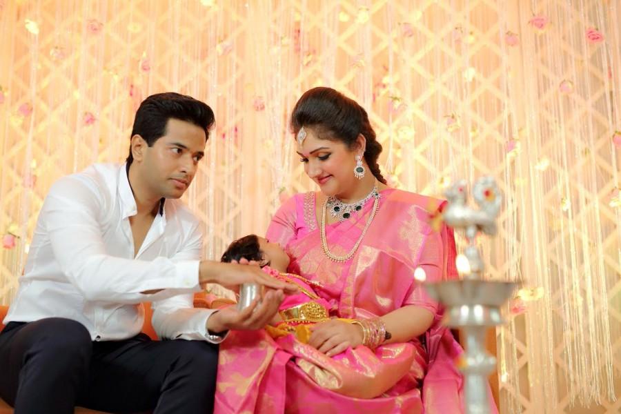 Naming and Cradle Ceremony of Baby Girl Rupikaa held at Park Hyatt in Hyderabad. Celebs like Sneha, Aishwarya R. Dhanush, Arun Vijay, Vijayakumar, Rahul, Sridevi Vijaykumar and others graced the event. Arun Vijay,Aishwarya R. Dhanush,Sneha,Vijaykumar,Sridevi Vijaykumar's baby Rupikaa,Rupikaa,Rupikaa naming ceremony